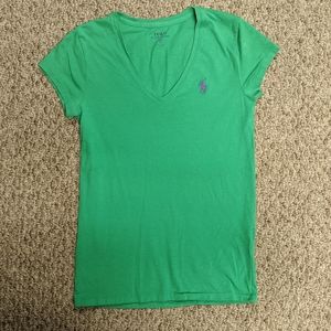 Women's polo vneck tee